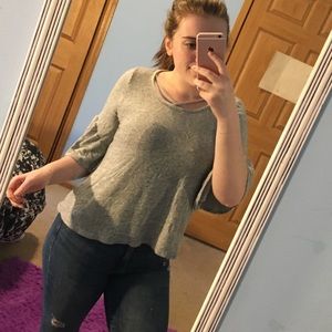 Gray bell sleeve shirt